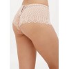 Женские кружевные трусики слипы бежевого цвета