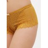 Женские кружевные трусики слипы золотого цвета