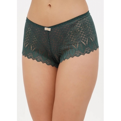 Женские кружевные трусики слипы зеленый цвет