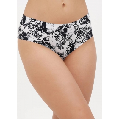 Бесшовные женские слипы принт Череп
