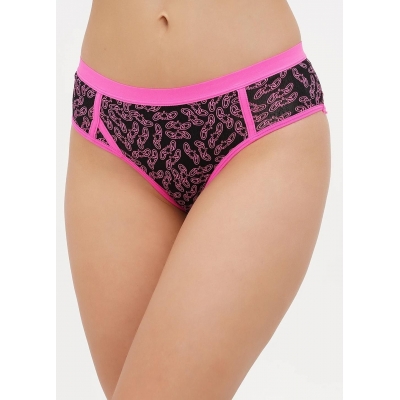 Розовые женские трусики слипы с принтом