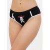 Чорні жіночі трусики сліпи з принтом Череп