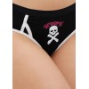 Чорні жіночі трусики сліпи з принтом Череп