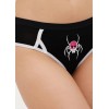 Чорні жіночі трусики сліпи з принтом Павук