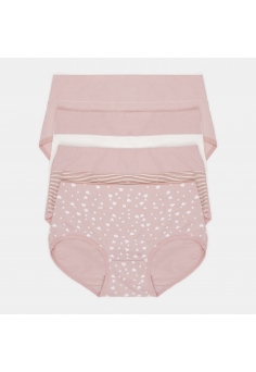 Набор (4 шт.) Женские высокие хлопковые трусики с принтом (4 шт.) Love Стильные узоры