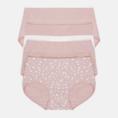 Комплект (4шт.) Жіночі високі бавовняні трусики з принтом (4 шт.) Love Стильні візерунки