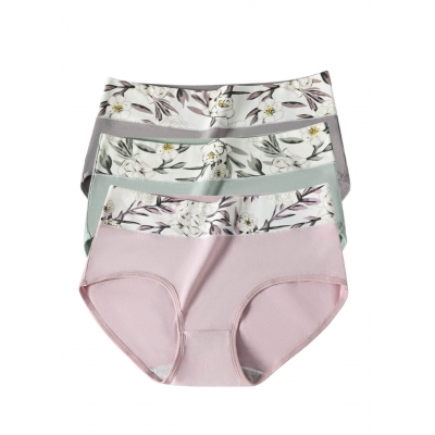 Комплект (3 шт.) жіночих безшовних утягуючих трусиків з бавовни – пастельні кольори