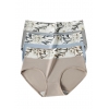 Комплект (3 шт.) жіночих безшовних утягуючих трусиків з бавовни – натуральні кольори