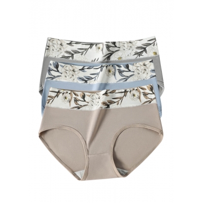 Комплект (3 шт.) жіночих безшовних утягуючих трусиків з бавовни – натуральні кольори