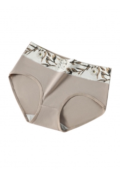 Жіночі безшовні утягуючі трусики з бавовни Бежеві