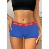 Стильные и комфортные: Женские хлопковые спортивные трусики-боксеры Sportgirl с низкой посадкой теперь в синем оттенке.