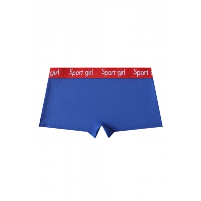 Женские хлопковые спортивные трусики-боксеры Sportgirl - низкая посадка Синие