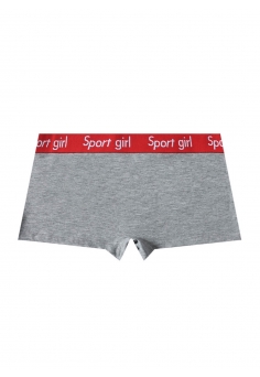 Женские хлопковые спортивные трусики-боксеры Sportgirl - низкая посадка Серые