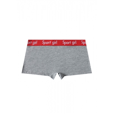 Женские хлопковые спортивные трусики-боксеры Sportgirl - низкая посадка Серые