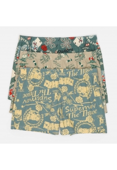 Набор мужских семейных трусов Миллионер 3 (бирюзовые, бежевые, бирюзово-бежевые)