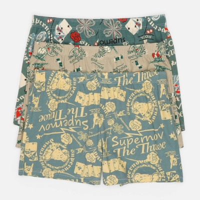 Набір чоловічих сімейних трусів Мільйонер 3 (бірюзові, бежеві, бірюзово-бежеві)