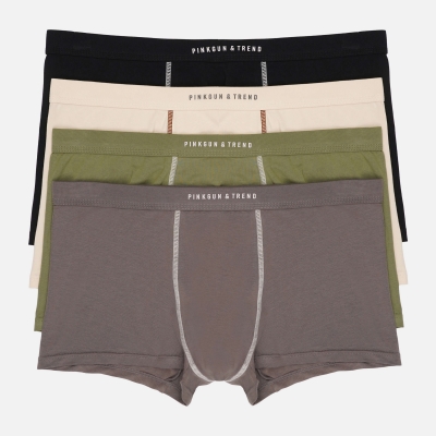 Набор мужских трусов боксеров Квадра 4 (оливковые, бежевые, серые, черные)