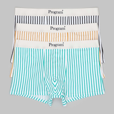 Набор мужских трусов боксеров Трио Зебра (черно-белые, зелёные, жёлтые)