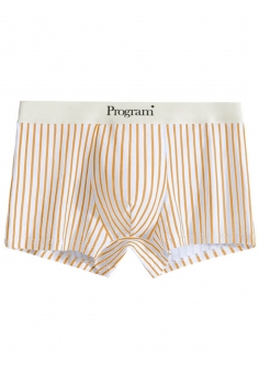 Мужские трусы боксеры хлопковые, в полоску (зебра), жёлтые - Зебра Янтарь