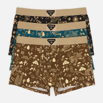 Набор мужских трусов боксеров Серия Майя 4 (чёрные, бирюзовые, оливковые, горчичные)