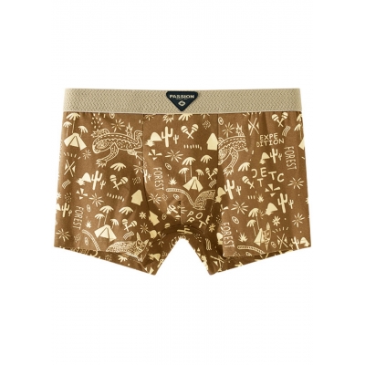 Чоловічі труси боксери з принтом Майя, гірчичні - Майя Гірчиця