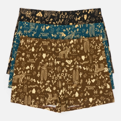 Набор мужских семейных трусов Форест 3 (бирюзовые, коричневые, чёрные)