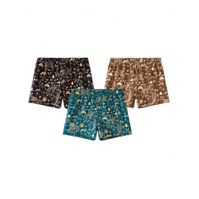Набор мужских семейных трусов Форест 3 (бирюзовые, коричневые, чёрные)