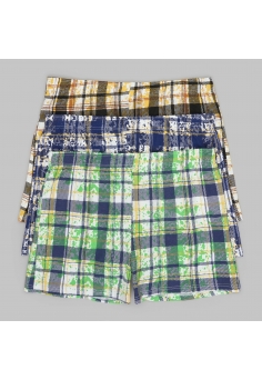 Набір чоловічих сімейних трусів Класик Клітинка 3 (сині, зелені, чорні з жовтим)