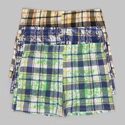 Набір чоловічих сімейних трусів Класик Клітинка 3 (сині, зелені, чорні з жовтим)