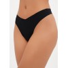 Жіночі безшовні трусики стрінги з середньою посадкою чорний
