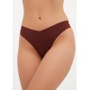 Жіночі безшовні трусики стрінги з середньою посадкою темно-коричневий