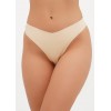 Жіночі безшовні трусики стрінги з середньою посадкою світло-бежевий