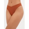 Женские бесшовные трусики стринги со средней посадкой коричневый