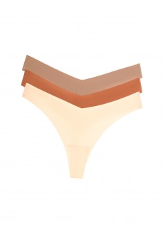 Набор женских бесшовных трусиков стринги со средней посадкой 3шт.