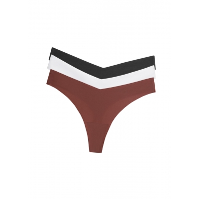 Набір жіночих безшовних трусиків стрінги з середньою посадкою 3шт