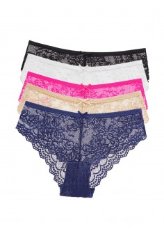 Набір жіночих мереживних трусиків сліпи з середньою посадкою 5шт