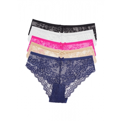 Набір жіночих мереживних трусиків сліпи з середньою посадкою 5шт