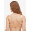 Жіночий підтримуючий топ в рубчик на тонких регульованих бретельках бежевий
