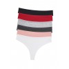 Набір жіночих трусиків стрінги в рубчик з середньою посадкою 6шт
