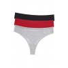 Набор стринги женских трусиков в рубчик со средней посадкой 3шт