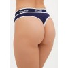 Женские трусики стринги в рубчик синий