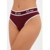 Женские стринги в рубчик бордовый цвет