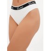 Женские трусики стринги в рубчик белый