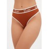 Женские трусики стринги в рубчик коричневый