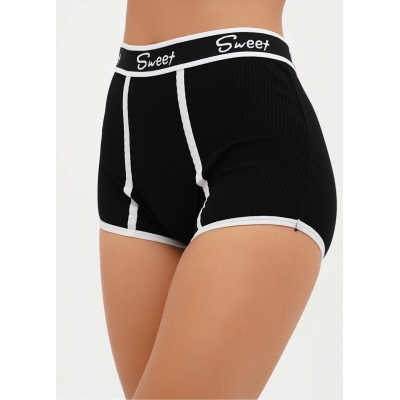 Женские шортики трусики в рубчик черный цвет
