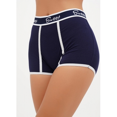 Женские шортики трусики в рубчик синий цвет