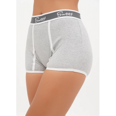 Женские шортики трусики в рубчик серый цвет