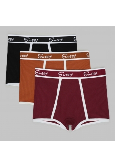 Набір (3 шт.) жіночі труси шортики в рубчик, безшовні, еластичні