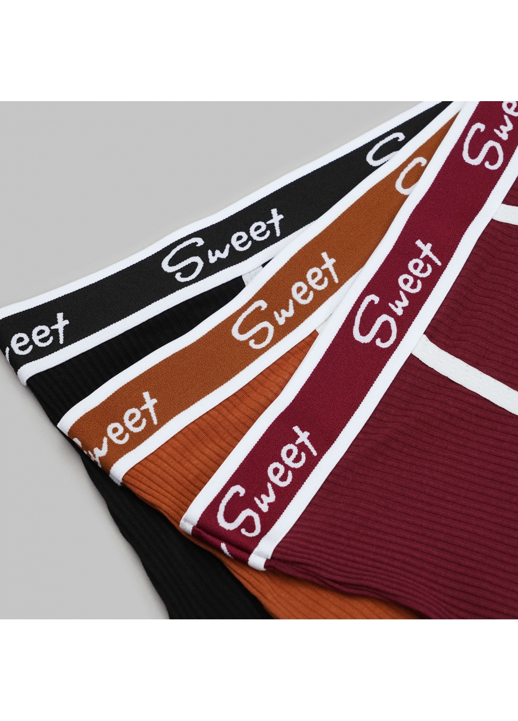 Набір (3 шт.) жіночі труси шортики в рубчик, безшовні, еластичні