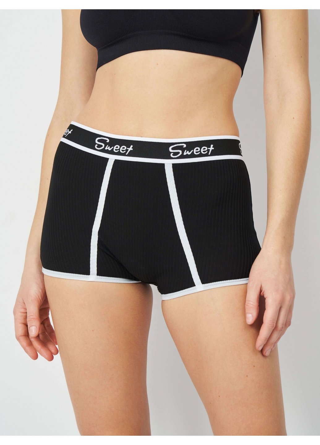 Набір (3 шт.) жіночі труси шортики в рубчик, безшовні, еластичні